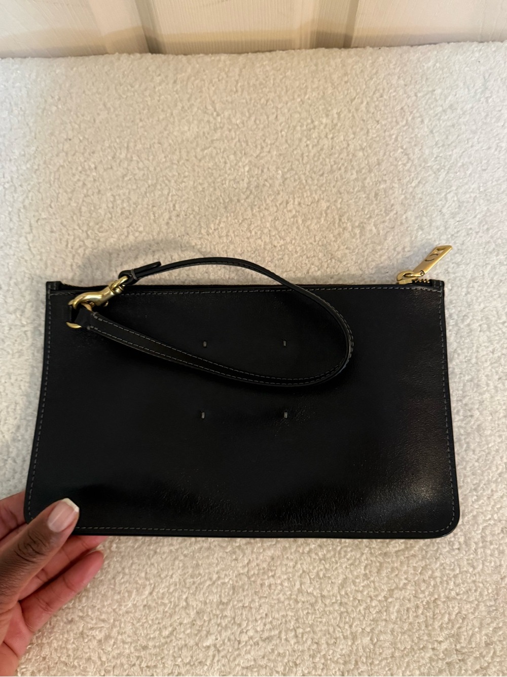 Coach Black Leather Wristlet with Gold Hardware - Picture 2 of 7